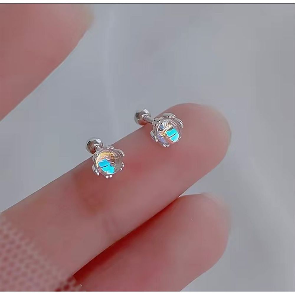 Moonstone Stud Earrings For Women Delicate Jewelry - Picture 2 of 5